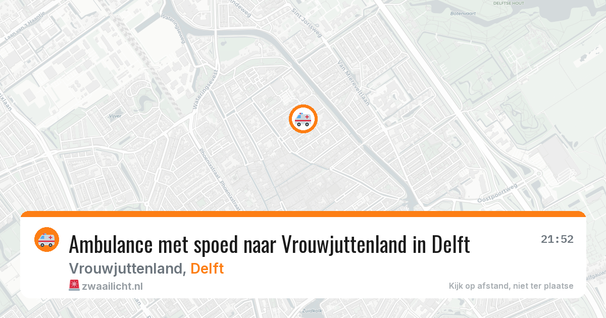 Ambulance met spoed naar Vrouwjuttenland in Delft — 21 mei 2026