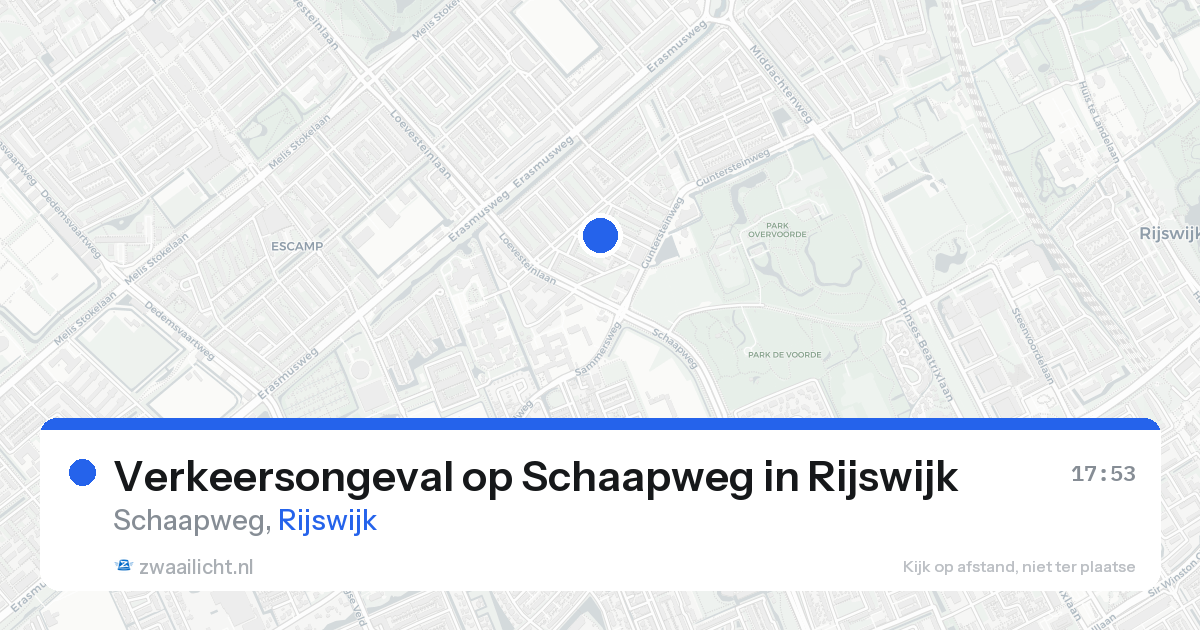 Verkeersongeval op Schaapweg in Rijswijk — 27 jan 2026