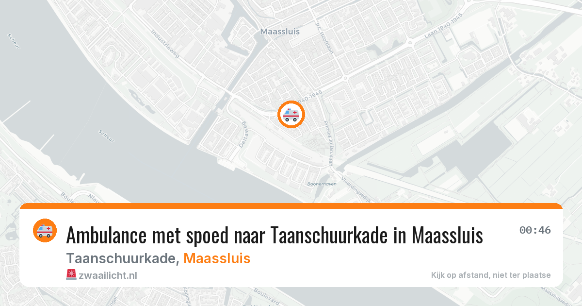 Ambulance met spoed naar Taanschuurkade in Maassluis — 5 jun 2026