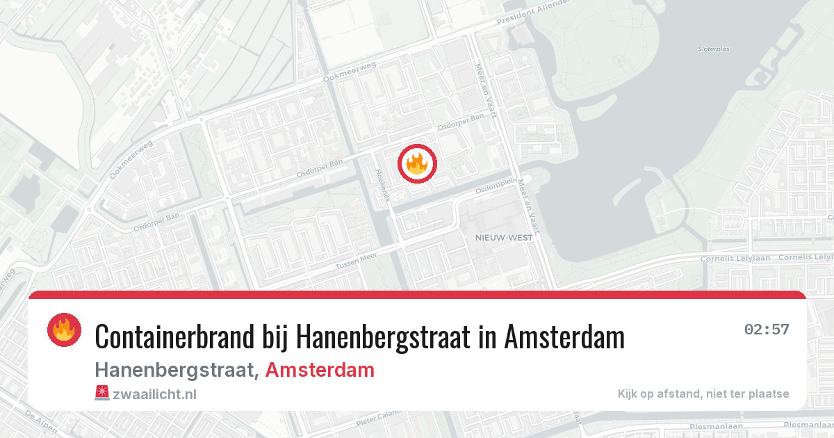 Containerbrand bij Hanenbergstraat in Amsterdam — 29 jan 2026