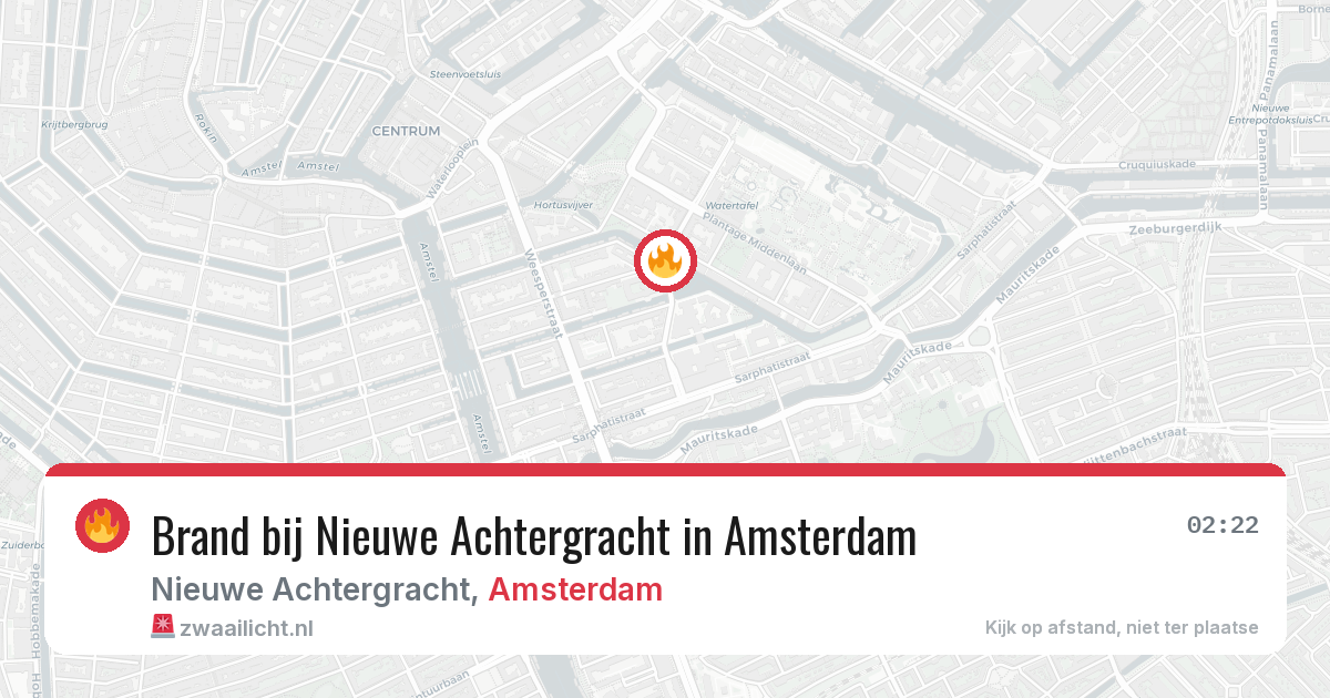 Brand bij Nieuwe Achtergracht in Amsterdam — 13 apr 2026