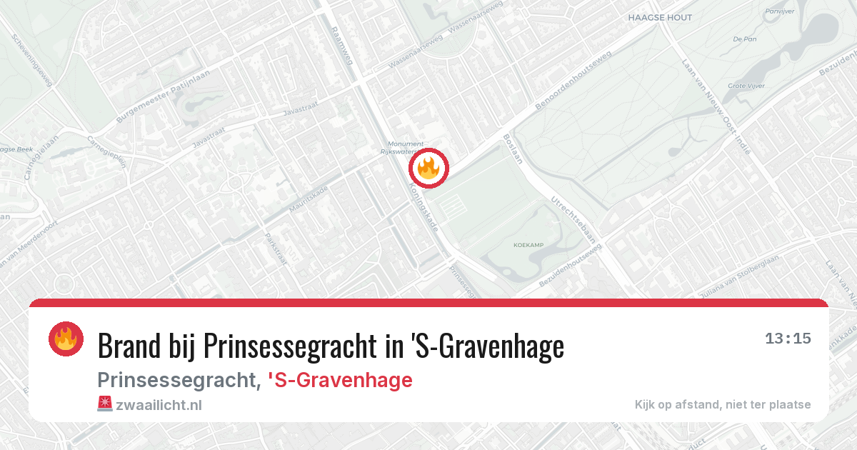 Brand bij Prinsessegracht in 'S-Gravenhage — 30 mrt 2026