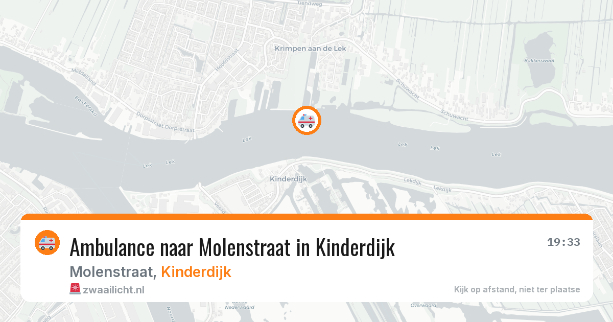 Ambulance naar Molenstraat in Kinderdijk — 9 aug 2026