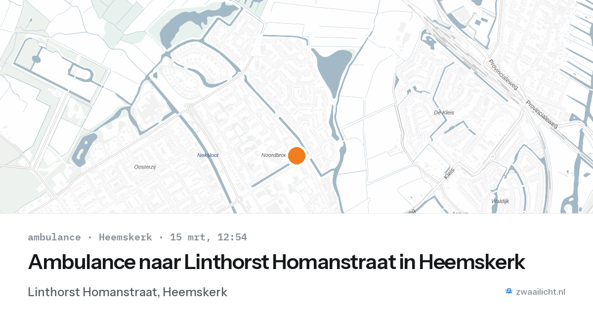 Ambulance naar Linthorst Homanstraat in Heemskerk — 15 mrt 2026
