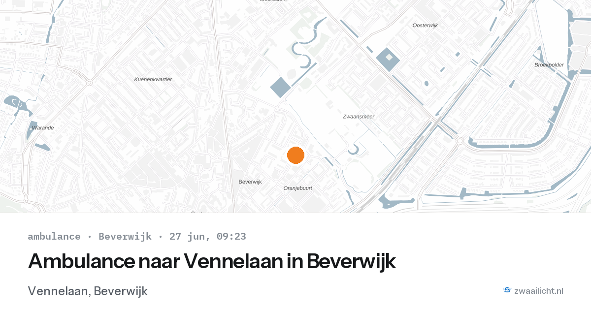 Ambulance naar Vennelaan in Beverwijk — 27 jun 2026