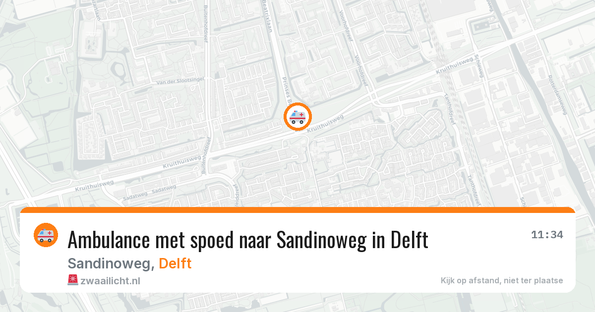 Ambulance met spoed naar Sandinoweg in Delft — 10 jun 2026