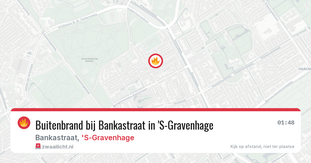 Buitenbrand bij Bankastraat in 'S-Gravenhage — 12 jun 2026