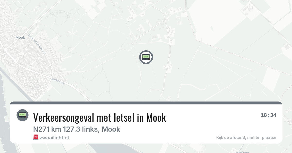 Verkeersongeval met letsel in Mook — 23 jun 2026