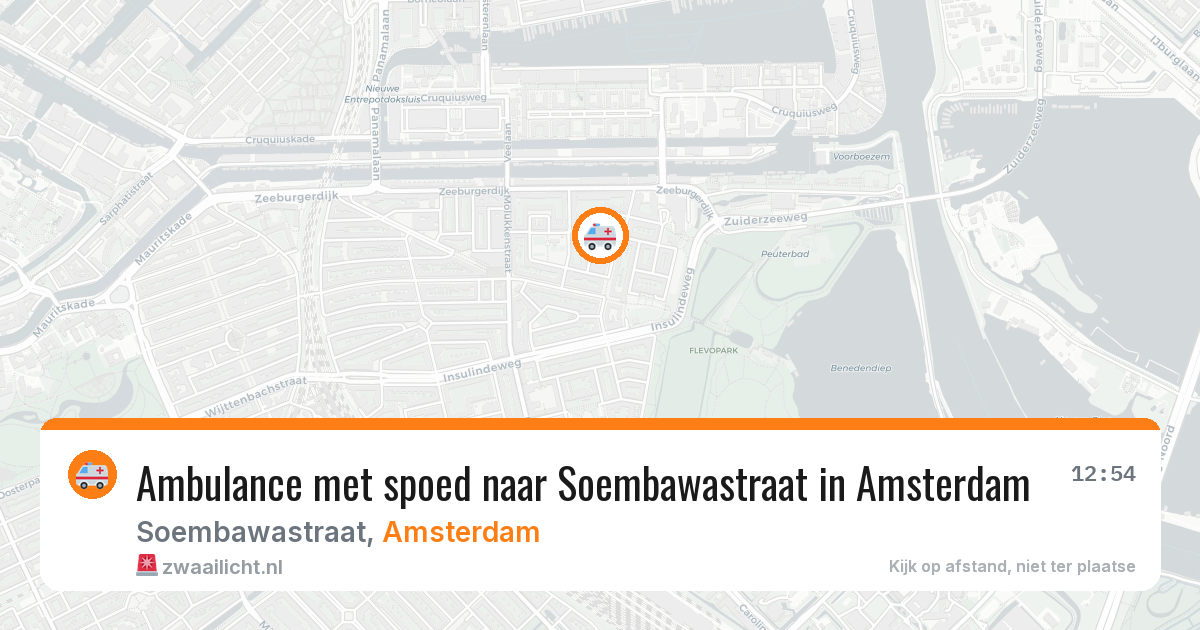 Ambulance met spoed naar Soembawastraat in Amsterdam — 12 jun 2026