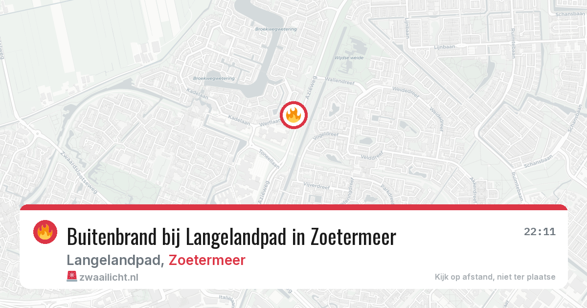 Buitenbrand bij Langelandpad in Zoetermeer — 19 mei 2026