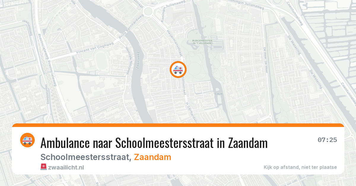 Ambulance naar Schoolmeestersstraat in Zaandam — 1 aug 2026