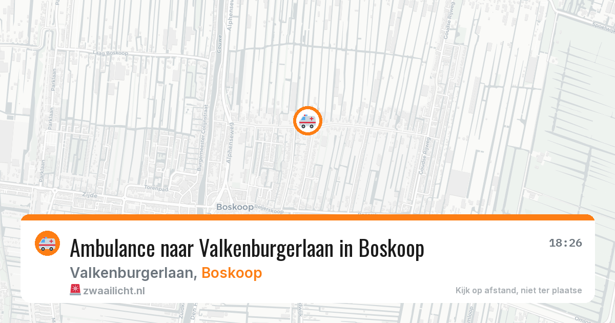 Ambulance naar Valkenburgerlaan in Boskoop — 25 jul 2026
