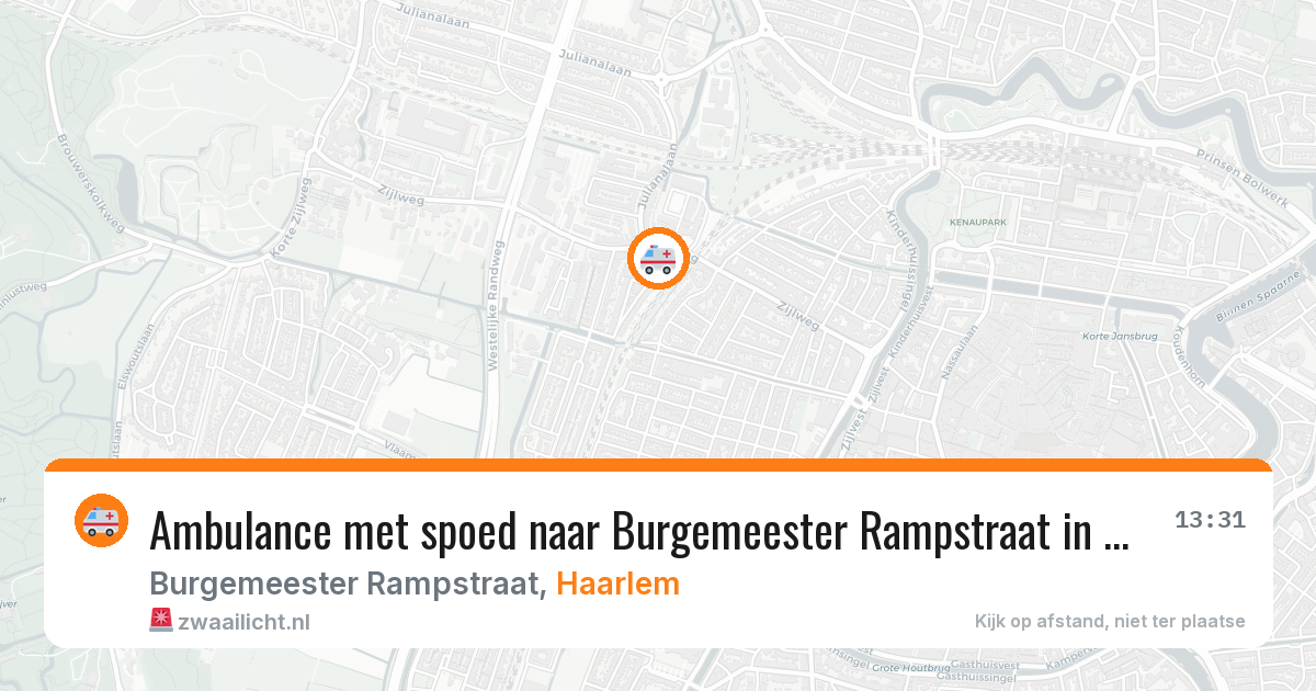 Ambulance met spoed naar Burgemeester Rampstraat in Haarlem — 2 jul 2026