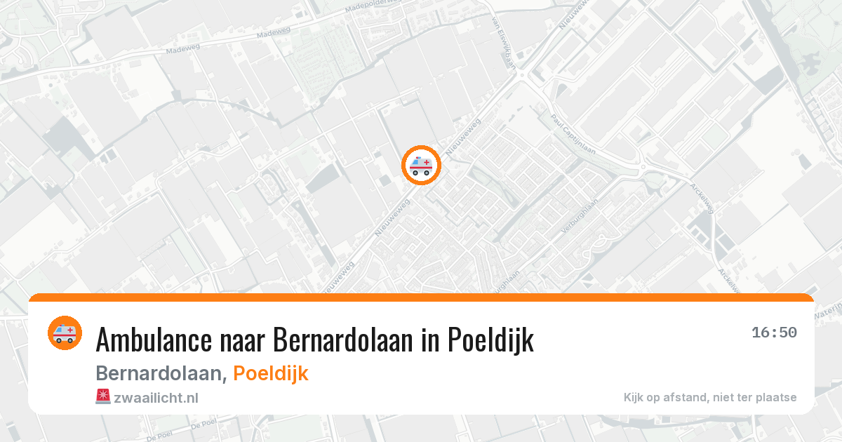 Ambulance naar Bernardolaan in Poeldijk — 13 aug 2026