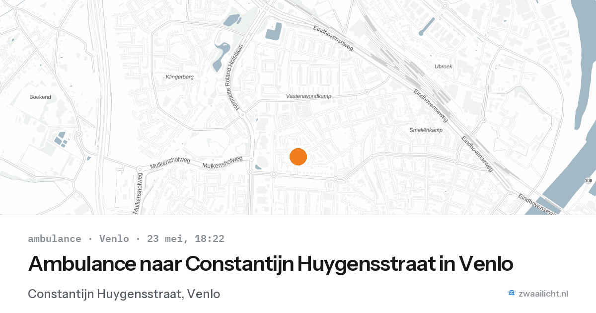 Ambulance naar Constantijn Huygensstraat in Venlo — 23 mei 2026