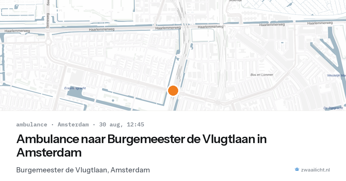 Ambulance naar Burgemeester de Vlugtlaan in Amsterdam — 30 aug 2026