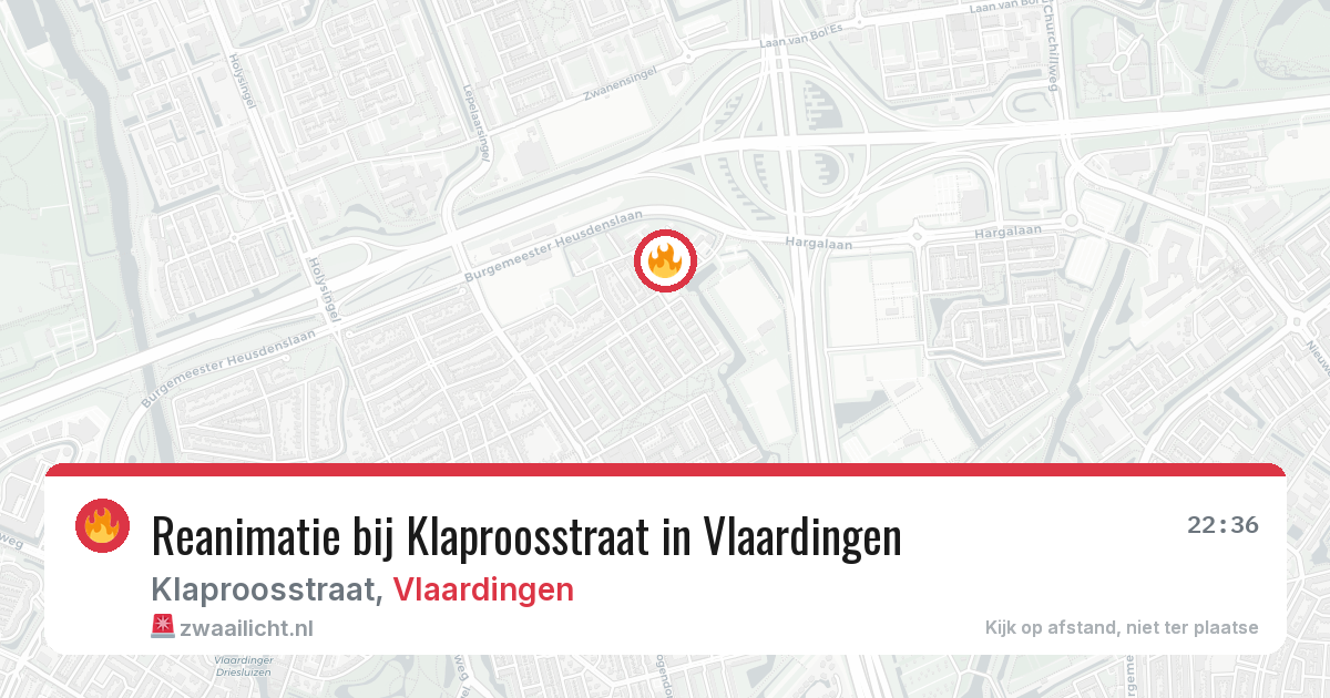 Reanimatie bij Klaproosstraat in Vlaardingen — 3 aug 2026