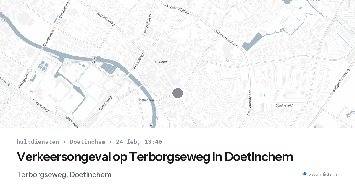 Verkeersongeval op Terborgseweg in Doetinchem — 24 feb 2026