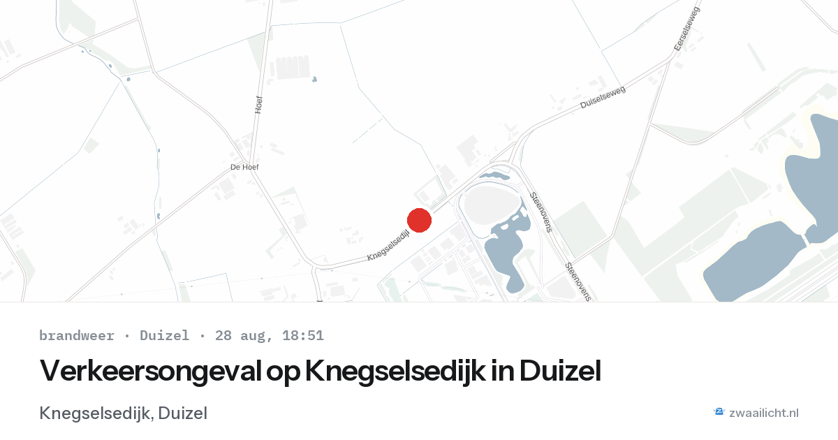 Verkeersongeval op Knegselsedijk in Duizel — 28 aug 2026