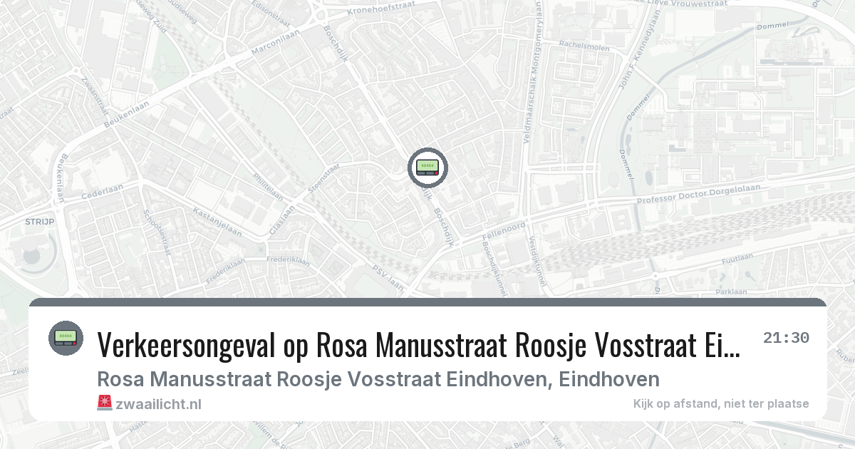 Verkeersongeval op Rosa Manusstraat Roosje Vosstraat Eindhoven in Eindhoven — 2 mrt 2026