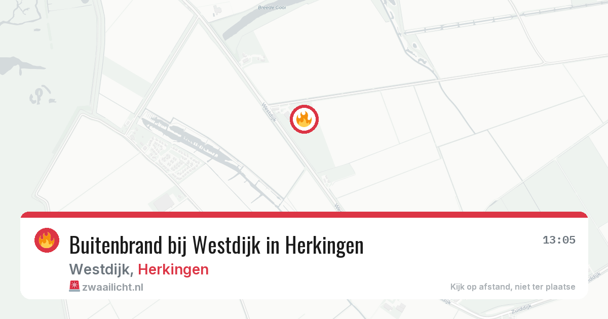 Buitenbrand bij Westdijk in Herkingen — 12 aug 2026