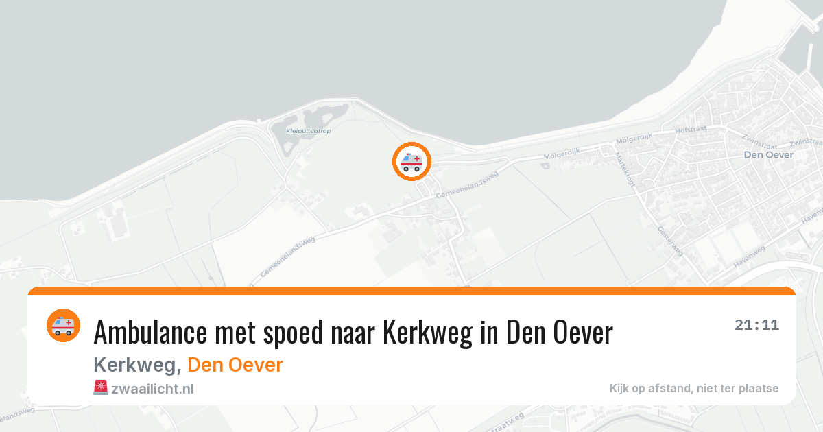 Ambulance met spoed naar Kerkweg in Den Oever — 24 jun 2026