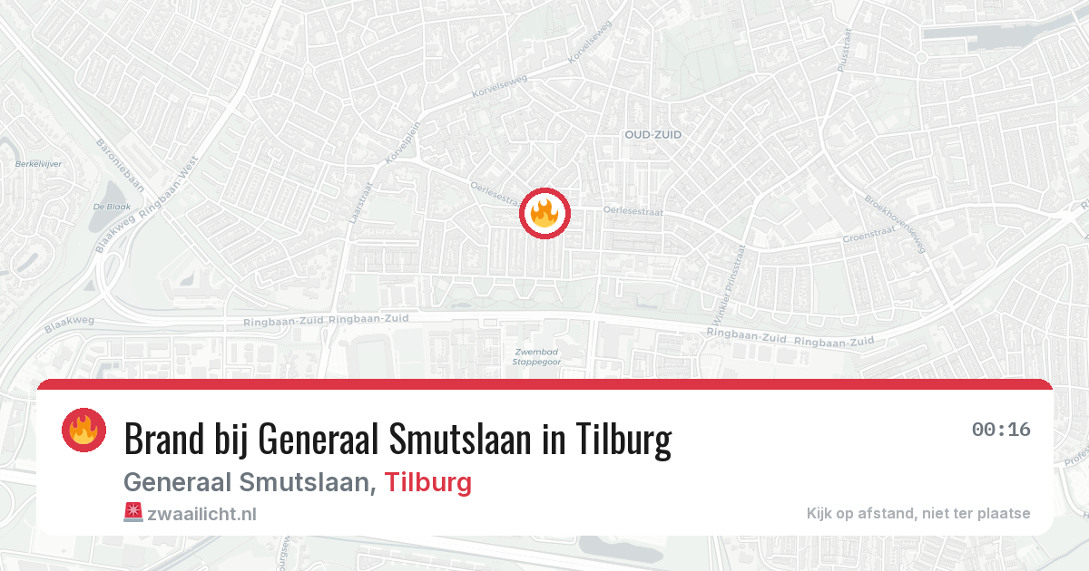 Brand bij Generaal Smutslaan in Tilburg — 18 mrt 2026