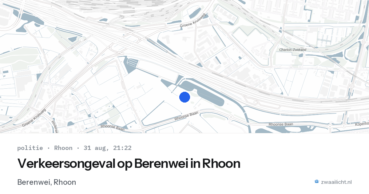 Verkeersongeval op Berenwei in Rhoon — 31 aug 2026