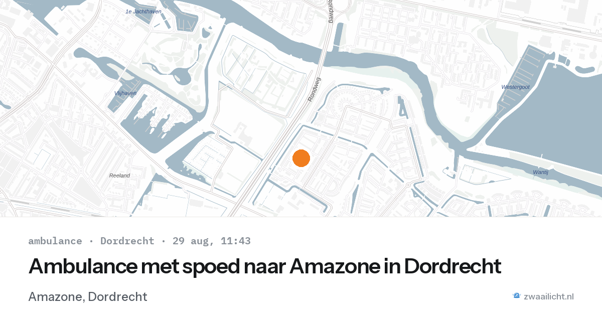 Ambulance met spoed naar Amazone in Dordrecht — 29 aug 2026