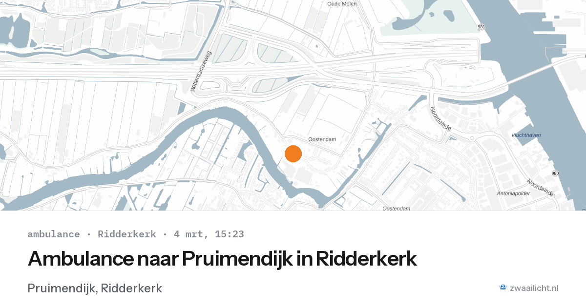 Ambulance naar Pruimendijk in Ridderkerk — 4 mrt 2026