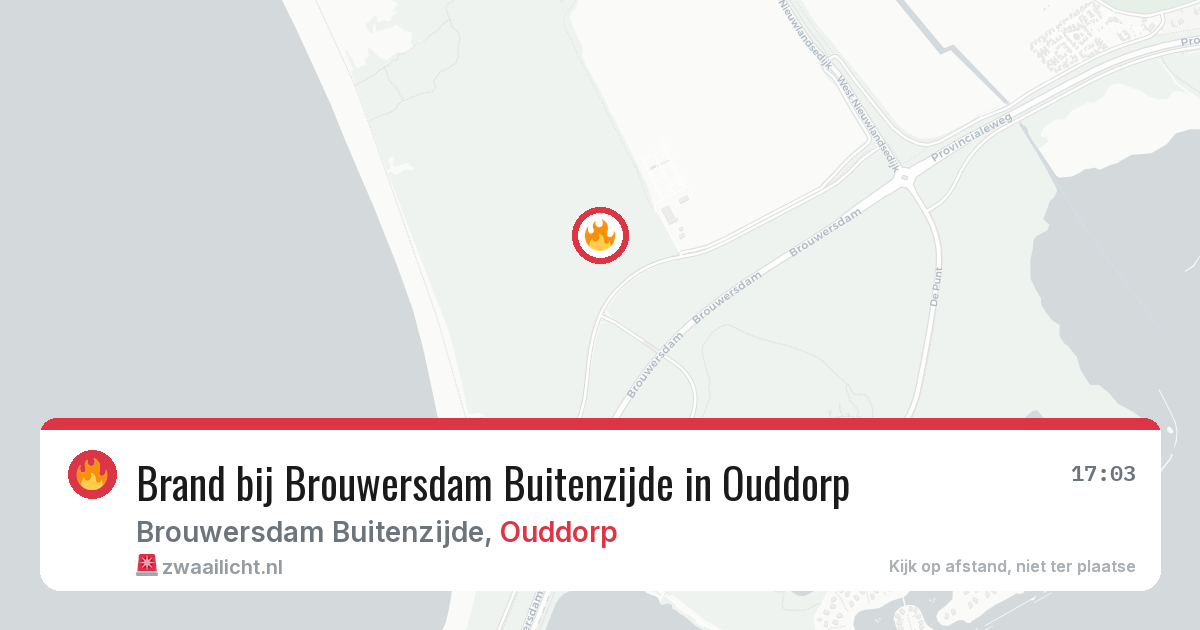 Brand bij Brouwersdam Buitenzijde in Ouddorp — 22 jun 2026