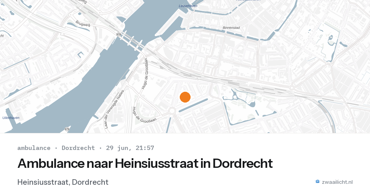 Ambulance naar Heinsiusstraat in Dordrecht — 29 jun 2026