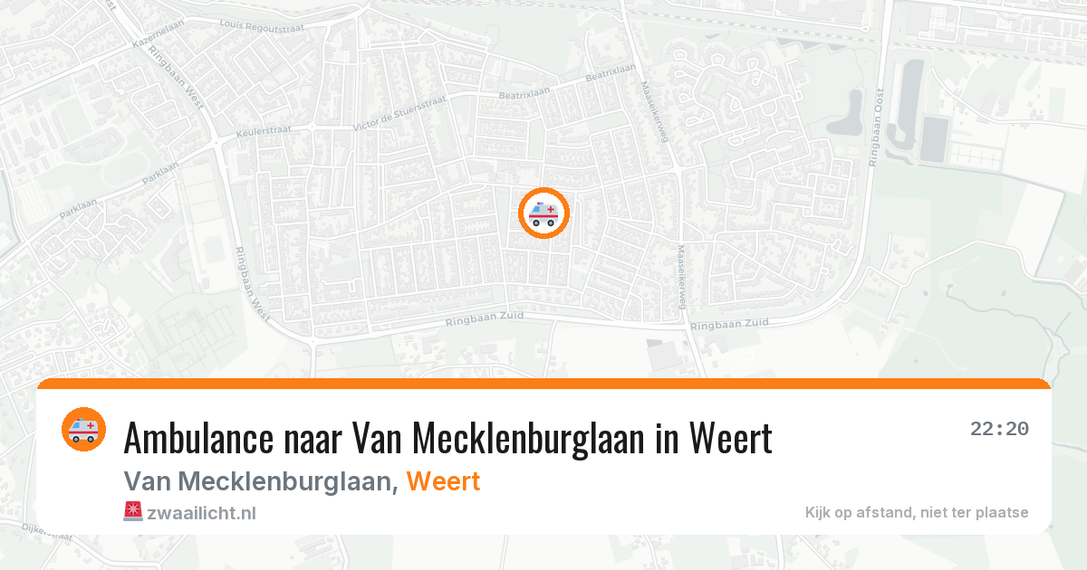 Ambulance naar Van Mecklenburglaan in Weert — 8 aug 2026