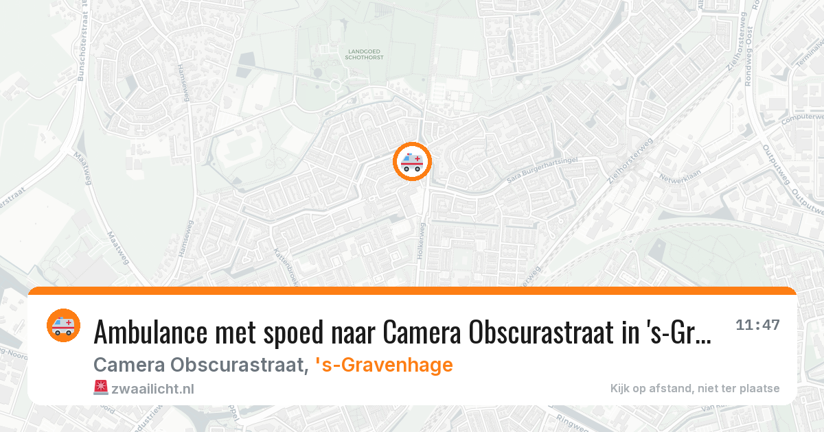 Ambulance met spoed naar Camera Obscurastraat in 's-Gravenhage — 19 mrt 2026