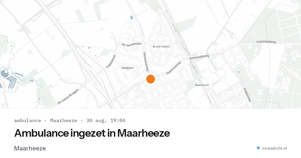 Ambulance ingezet in Maarheeze — 30 aug 2026