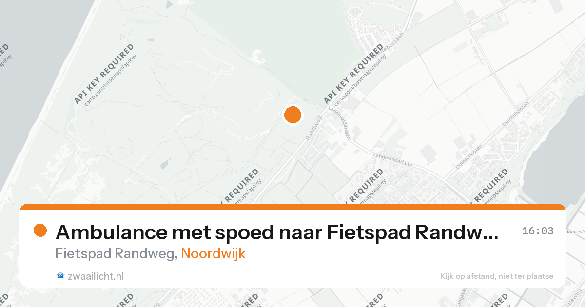Ambulance met spoed naar Fietspad Randweg in Noordwijk — 26 aug 2026
