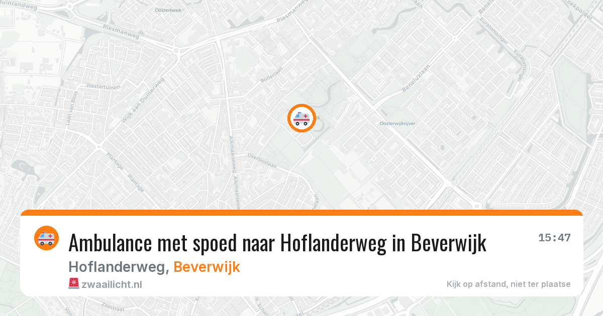 Ambulance met spoed naar Hoflanderweg in Beverwijk — 18 mei 2026