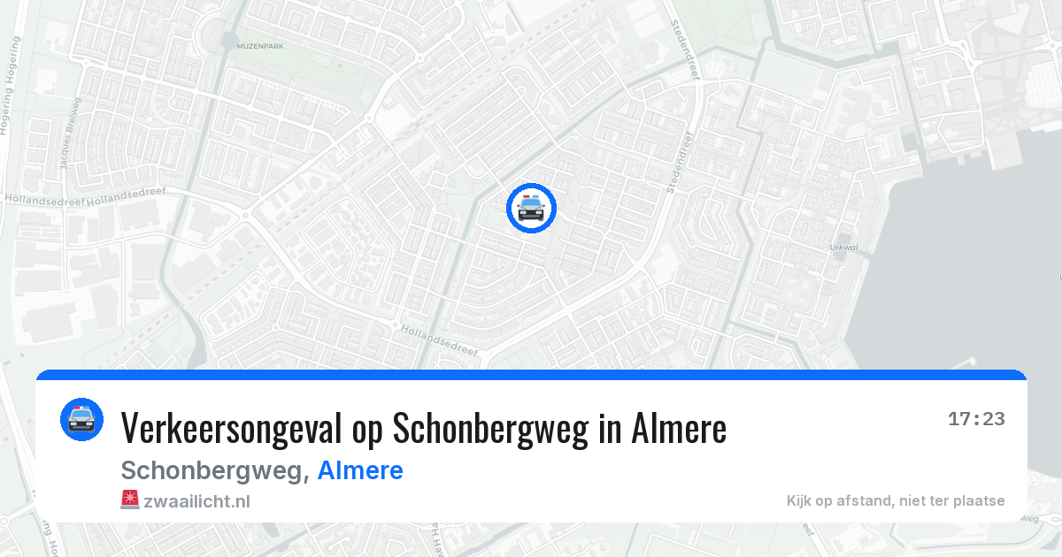 Verkeersongeval op Schonbergweg in Almere — 25 apr 2026