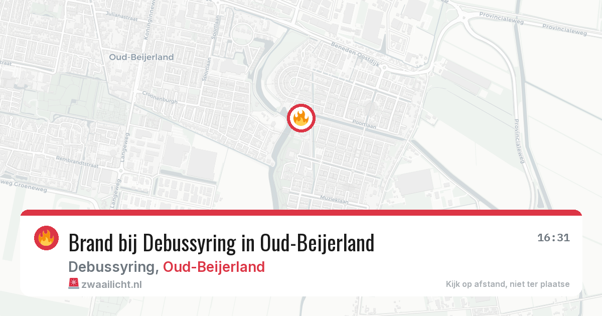 Brand bij Debussyring in Oud-Beijerland — 30 jul 2026