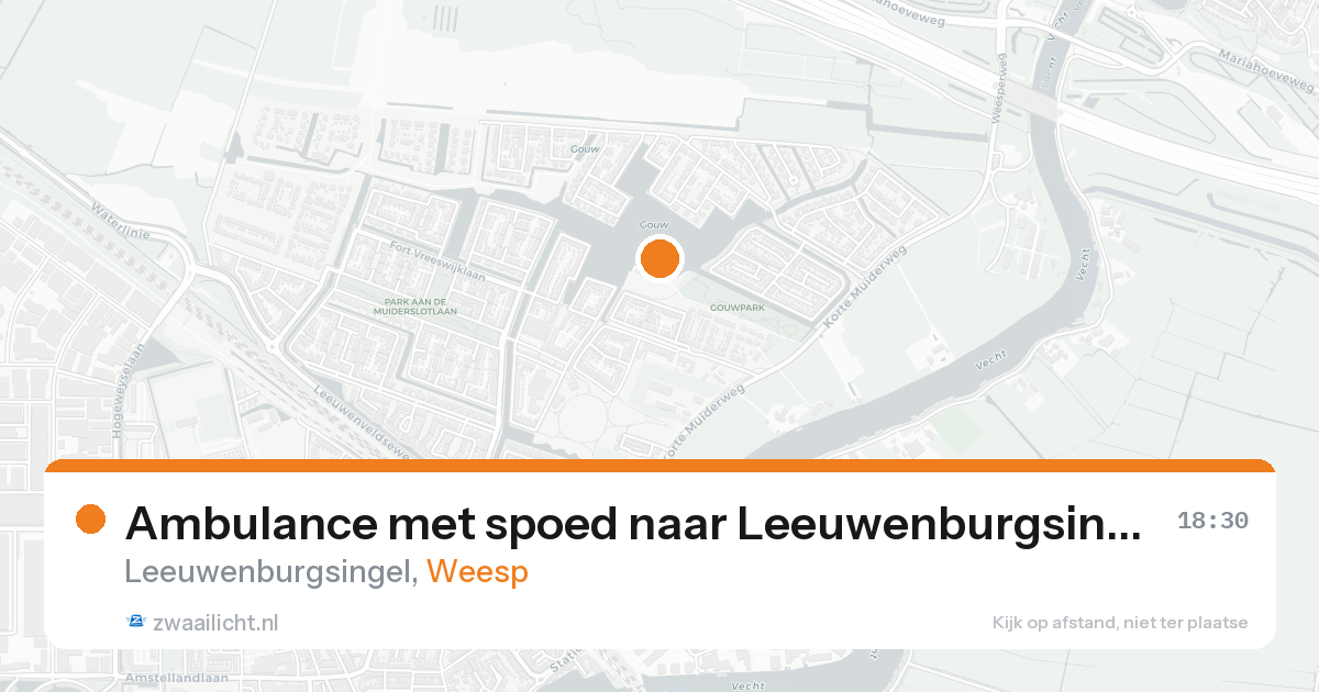Ambulance met spoed naar Leeuwenburgsingel in Weesp — 22 aug 2026