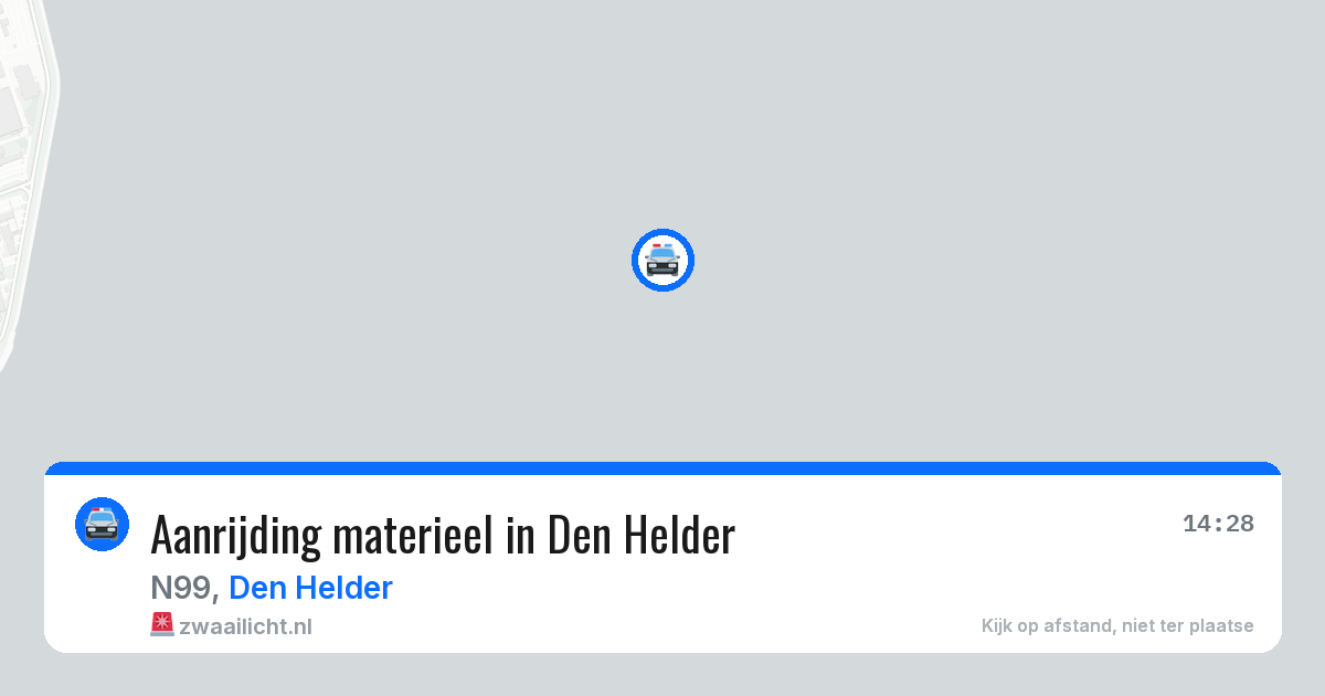 Aanrijding materieel in Den Helder — 8 mei 2026