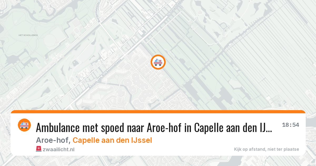 Ambulance met spoed naar Aroe-hof in Capelle aan den IJssel — 9 aug 2026