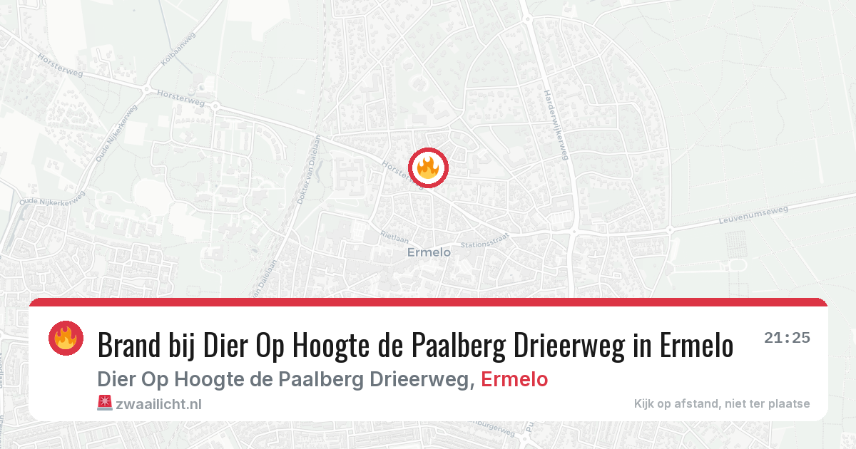 Brand bij Dier Op Hoogte de Paalberg Drieerweg in Ermelo — 29 jul 2026