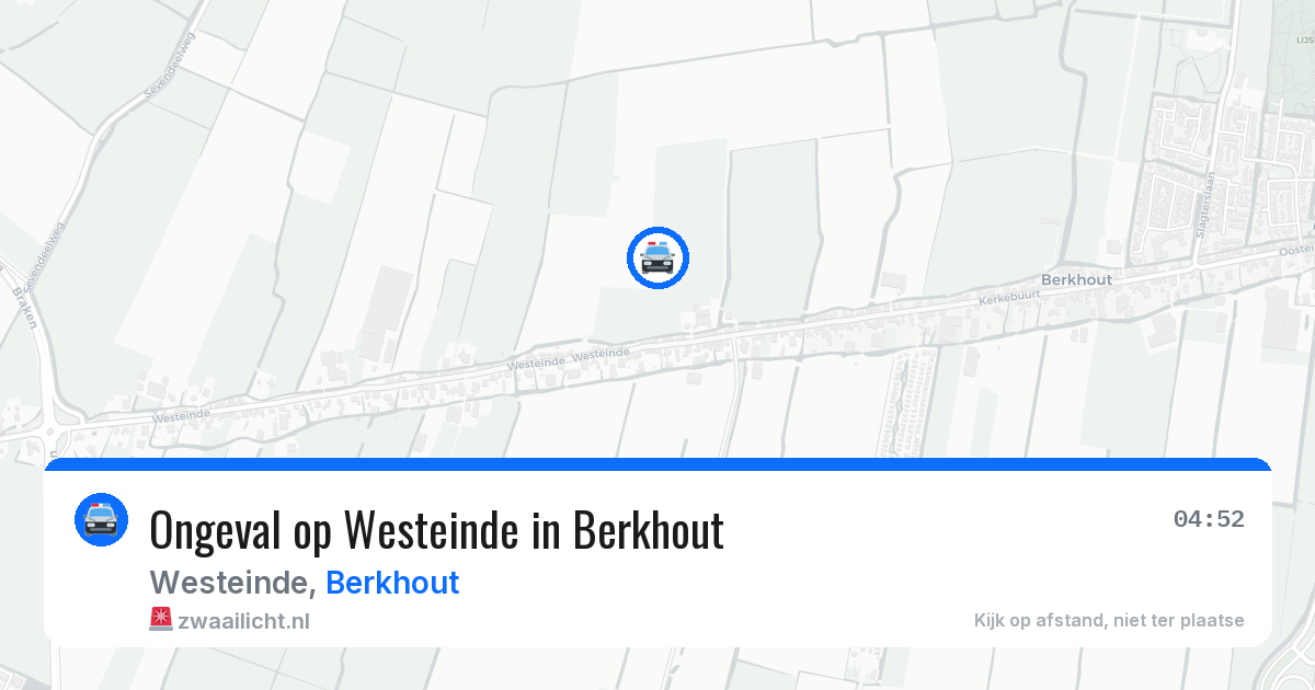 Ongeval op Westeinde in Berkhout — 31 jul 2026