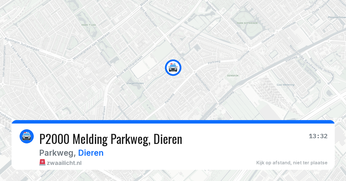 P2000 Melding Parkweg, Dieren — 14 mrt 2026