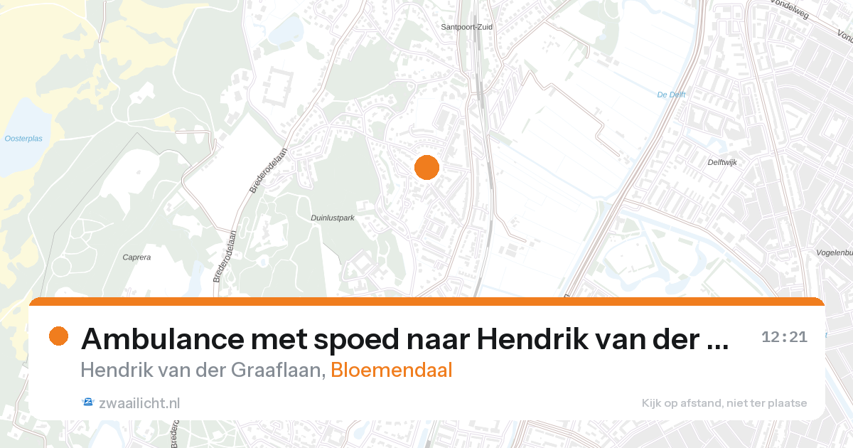 Ambulance met spoed naar Hendrik van der Graaflaan in Bloemendaal — 27 aug 2026