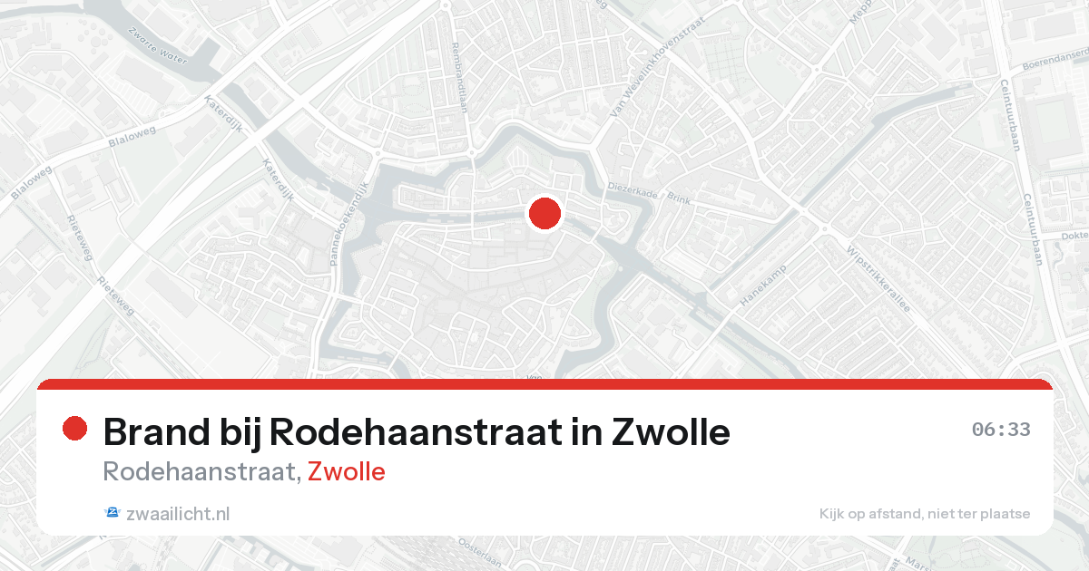 Brand bij Rodehaanstraat in Zwolle — 20 aug 2026