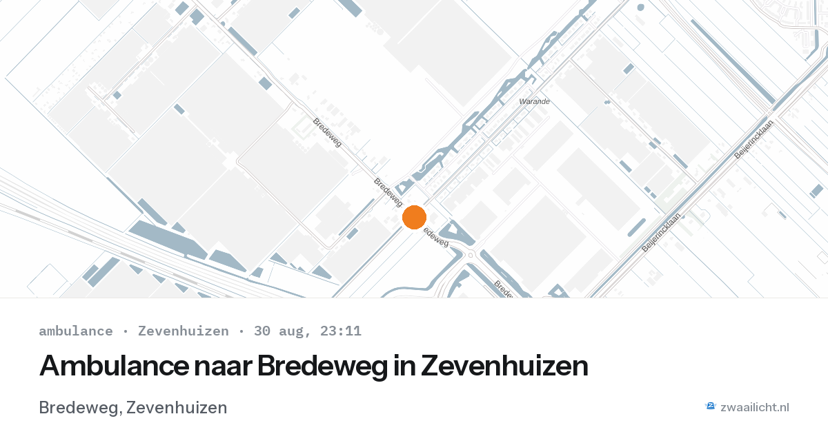 Ambulance naar Bredeweg in Zevenhuizen — 30 aug 2026