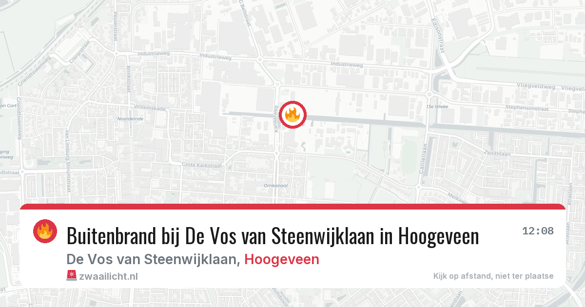 Buitenbrand bij De Vos van Steenwijklaan in Hoogeveen — 30 mrt 2026