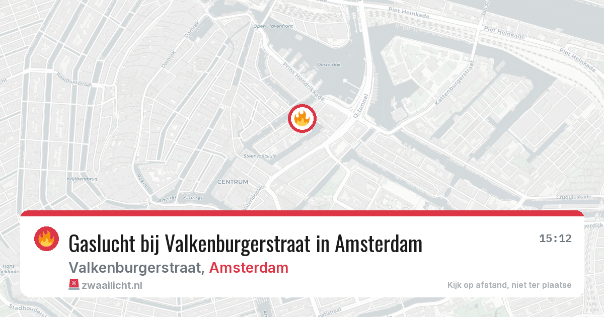 Gaslucht bij Valkenburgerstraat in Amsterdam — 21 apr 2026